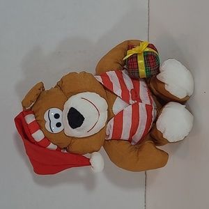 Vintage 1992 Trendsetters nylon stuffed Christmas bear.